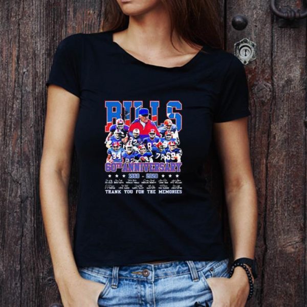 Top Buffalo Bills 60th Anniversary 1960 2020 Thank You For The Memories Signatures shirt