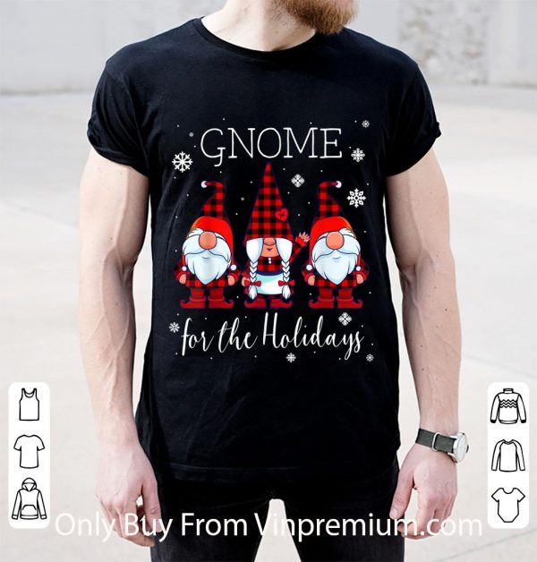 Official Gnome for the Holidays Buffalo Plaid 3 Gnomes Christmas shirt