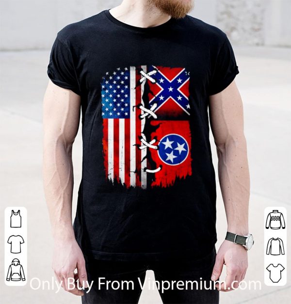 Original Tennessee Mississippi And Usa Flag 4th Of July Independence Day shirt