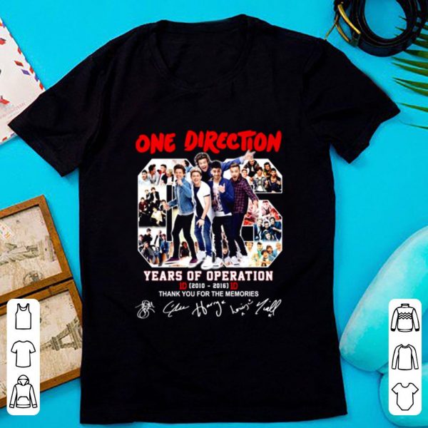 Pretty Band One Direction 06 Years Of Operation 2010-2016 Signatures shirt