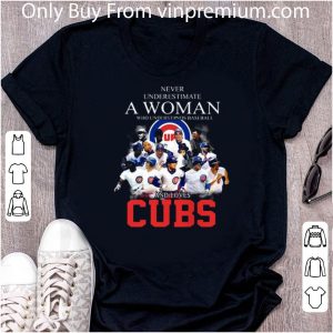Top Never Underestimate A Woman Who Understands Baseball And Loves Chicago Cubs Logo shirt 1