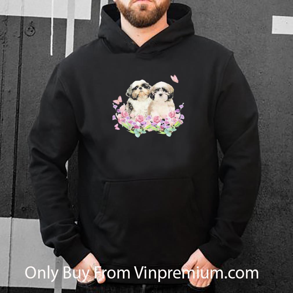 Great Shih Tzu Couple Butterfly Flowers shirt 75c4ab00 great shih tzu couple butterfly flowers shirt 4 - Great Shih Tzu Couple Butterfly Flowers shirt
