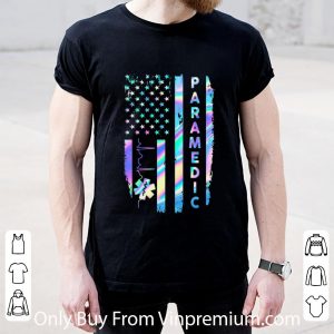 Nice Paramedic Emt American Flag Thin Blue Line shirt 1