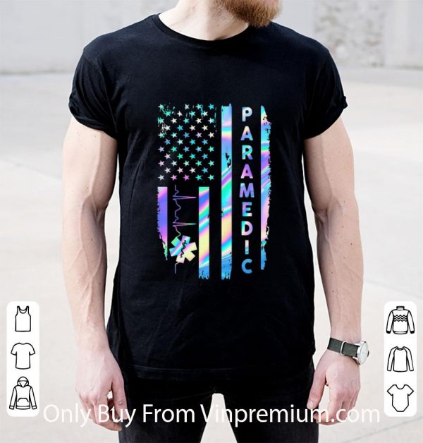 Nice Paramedic Emt American Flag Thin Blue Line shirt