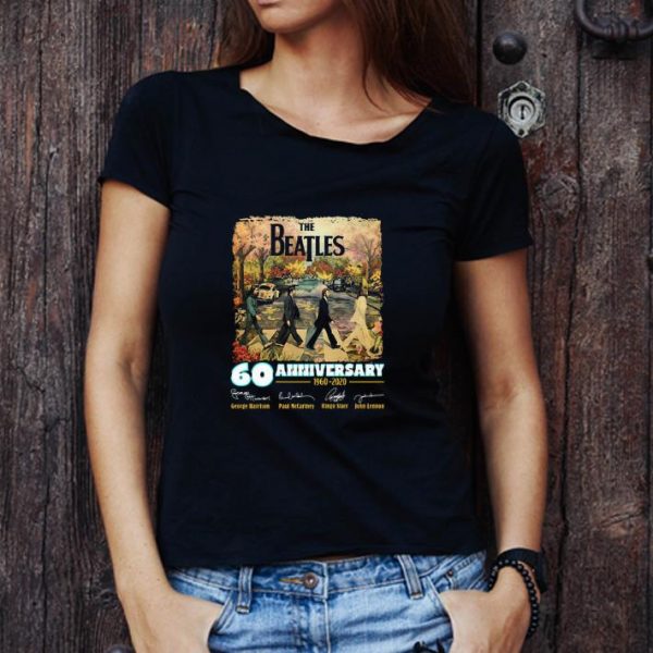 Premium Flowers The Beatles Abbey Road 60th Anniversary 1960-2020 Signatures shirt