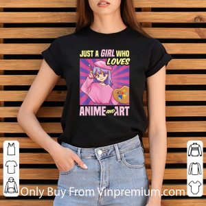Hot Just A Girl Who Loves Anime And Art Drawing shirt 2