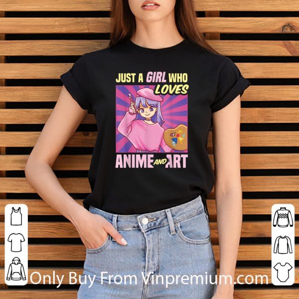 Hot Just A Girl Who Loves Anime And Art Drawing shirt