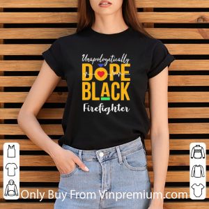 Premium Unapologetically Dope Black Lives Matter Firefighter Heartbeat shirt 2