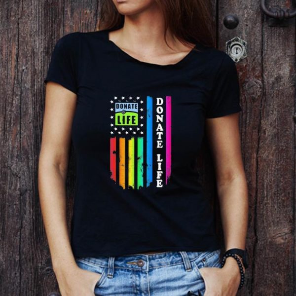 Premium Lgbt Donate Life American Flag Independence Day shirt