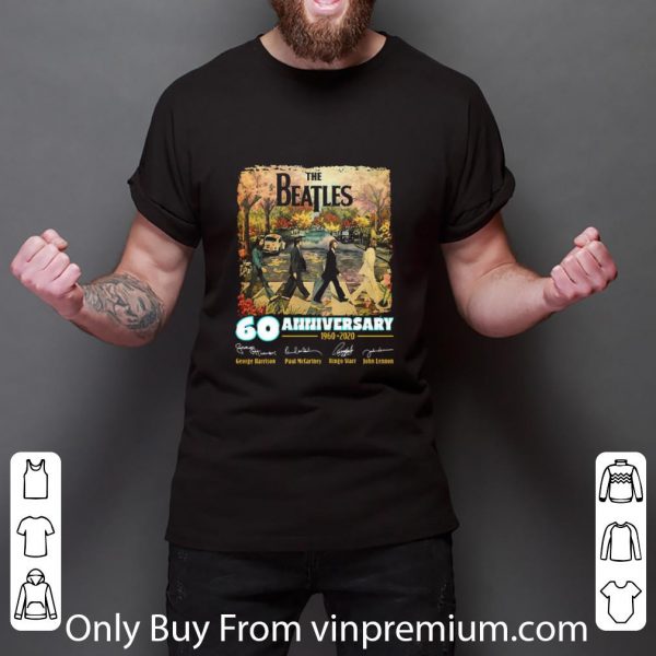 Premium Flowers The Beatles Abbey Road 60th Anniversary 1960-2020 Signatures shirt