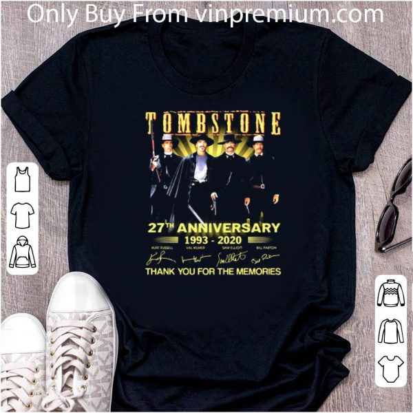 Pretty Tombstone 27th Anniversary 1993 2020 Thank You For The Memories Signatures Light shirt