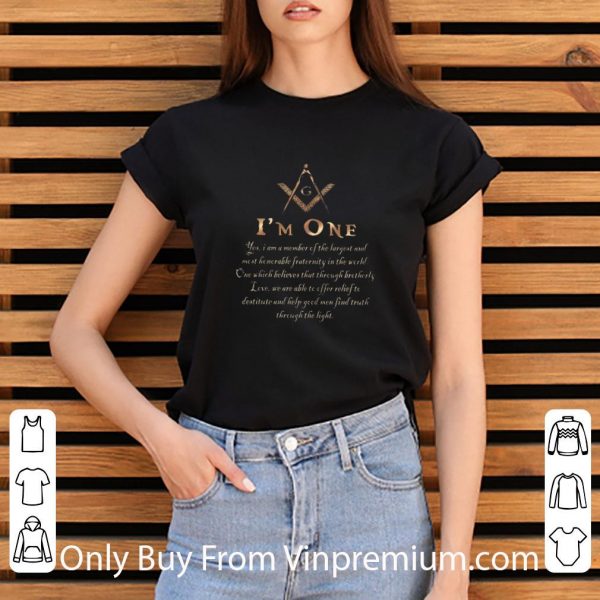 Premium Freemasonry Symbol Square And Compasses I’m One shirt