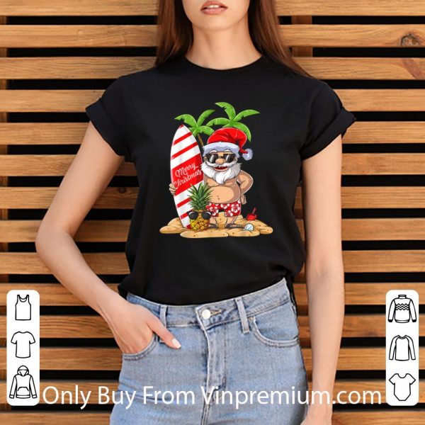 Original Christmas In July Santa Hawaiian Surfing Sunglass Pineapple shirt