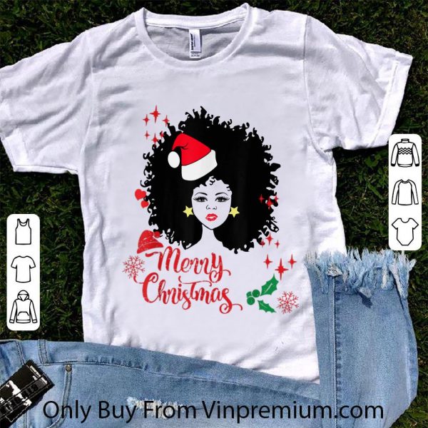 Top Black Santa Claus American African Christmas shirt