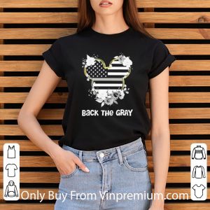 Premium Mickey Mouse Back The Gray American Flag Independence Day Flowers shirt 2