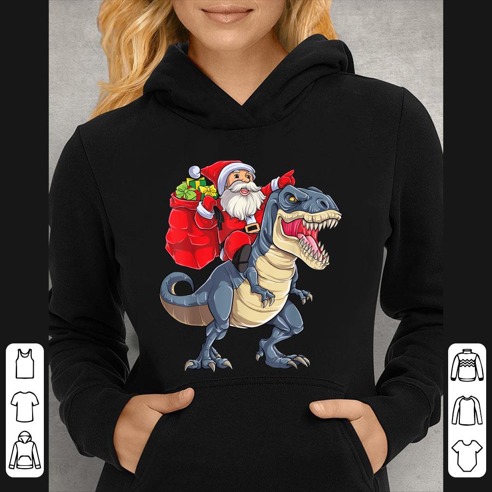 bfac7c7a top santa riding dinosaur t rex christmas shirt 4 - Top Santa Riding Dinosaur T rex Christmas shirt