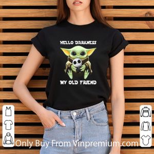 Premium Star Wars Baby Yoda Hug Jack Skellington Hello Darkness My Old Friend shirt 2