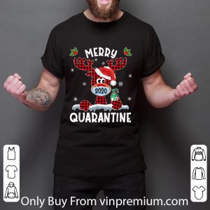 Great Merry Quarantine Christmas 2020 Reindeer Mask shirt 2
