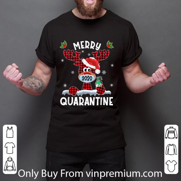 Great Merry Quarantine Christmas 2020 Reindeer Mask shirt