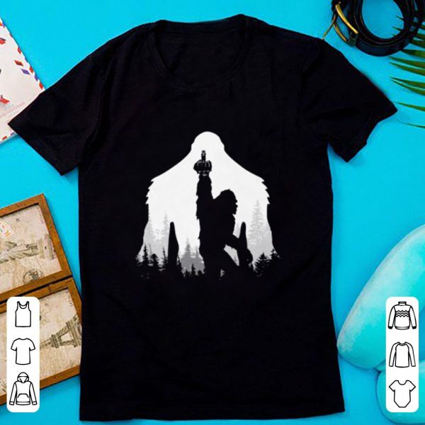 Premium Bigfoot Middle Finger In The Forest Rock And Roll shirt