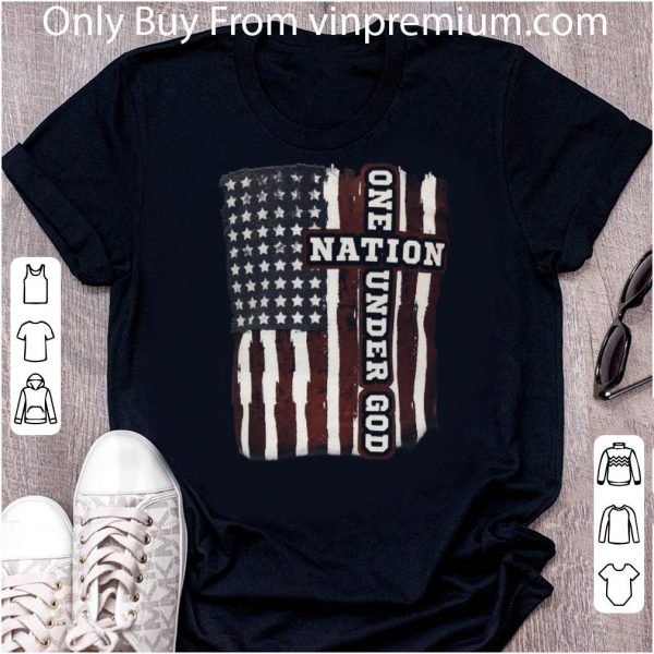 Pretty One Nation Under God American Flag shirt