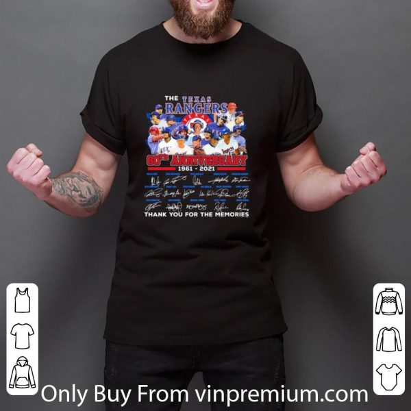 Hot The Texas Rangers 60th Anniversary 1961-2020 Signatures shirt