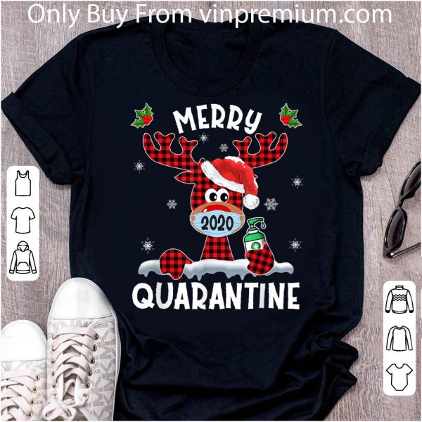 Great Merry Quarantine Christmas 2020 Reindeer Mask shirt