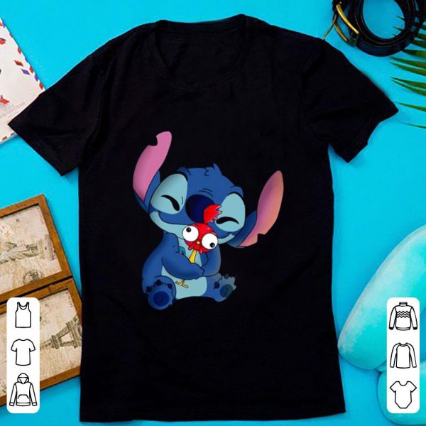 Premium Disney Stitch Hug Chicken Hei Hei shirt