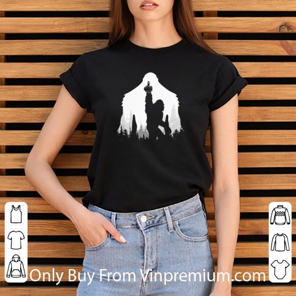 Premium Bigfoot Middle Finger In The Forest Rock And Roll shirt