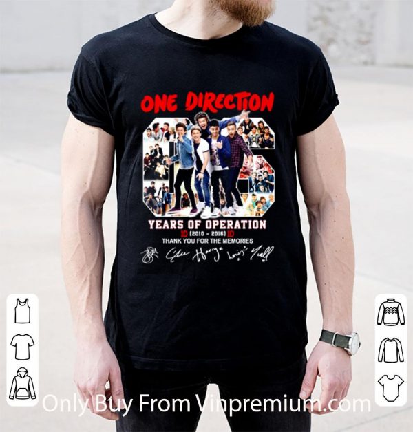 Pretty Band One Direction 06 Years Of Operation 2010-2016 Signatures shirt