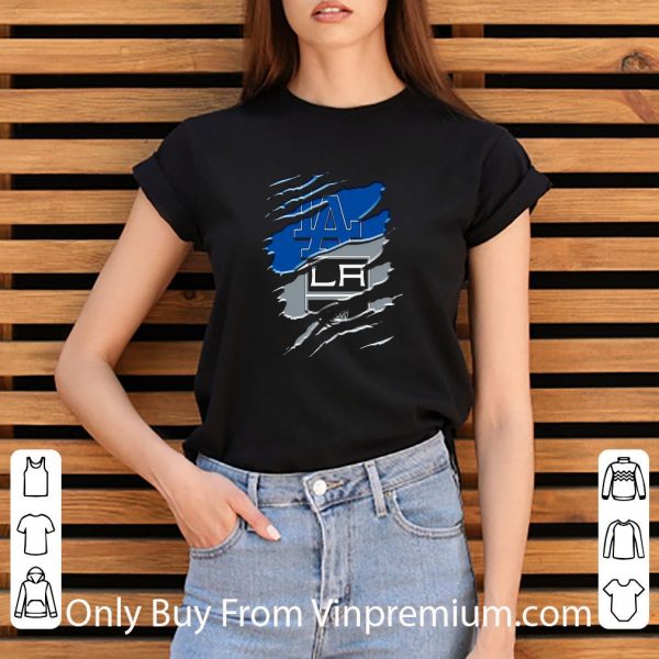 Official Los Angeles Dodgers And Los Angeles Raiders Torn shirt