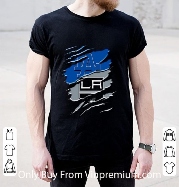 Official Los Angeles Dodgers And Los Angeles Raiders Torn shirt