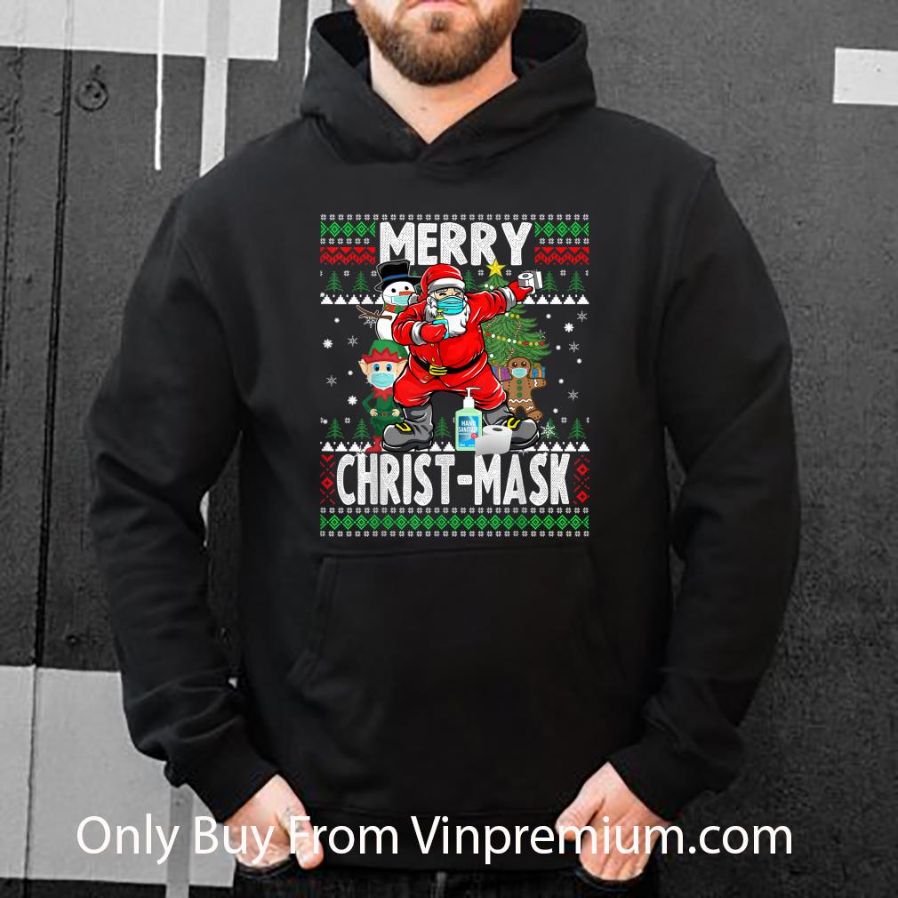 f9f47b48 top merry christ mask dabbing santa with friends wearing mask shirt 4 - Top Merry Christ-mask Dabbing Santa With Friends Wearing Mask shirt