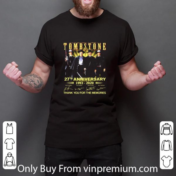 Pretty Tombstone 27th Anniversary 1993 2020 Thank You For The Memories Signatures Light shirt