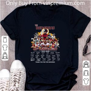 Awesome The Washington Redskins Team 88th Anniversary 1932-2020 Signatures shirt