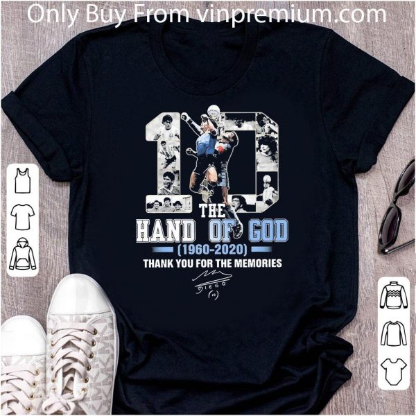 Original Diego Maradona The Hand Of God 1960 2020 Thank You For The Memories Signature shirt