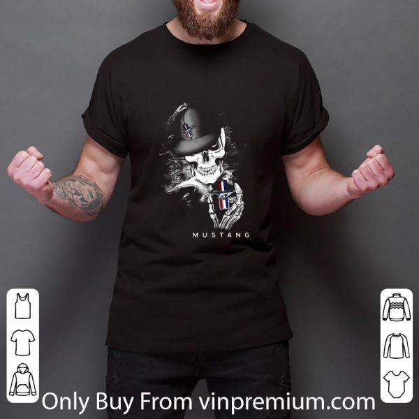 Nice Skeleton Skull Mustang Logo shirt