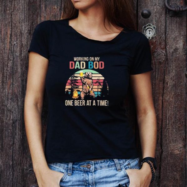 Hot Vintage Bear Working On My Dad Bod One Beer At A Time shirt