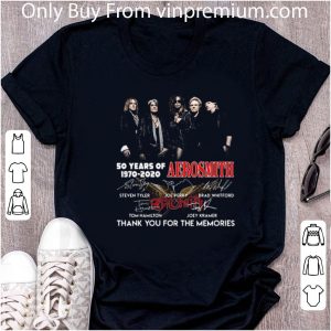 Hot 50 Years Of 1970-2020 Aerosmith Band Signatures shirt 1