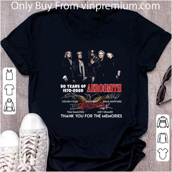 Hot 50 Years Of 1970-2020 Aerosmith Band Signatures shirt