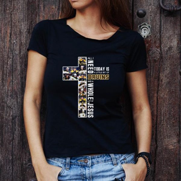 Top All I Need Today Is A Little Bit Of Boston Bruins And Jesus shirt