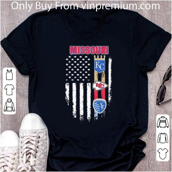 Nice Missouri Kansas City Royals Chiefs Sporting American Flag shirt