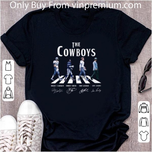 Official The Dallas Cowboys Abbey Road signed Roger Staubach Emmitt Smith shirt