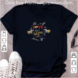 Awesome Inside Me Love Is Love Pride Open Hand Heart Lgbt shirt