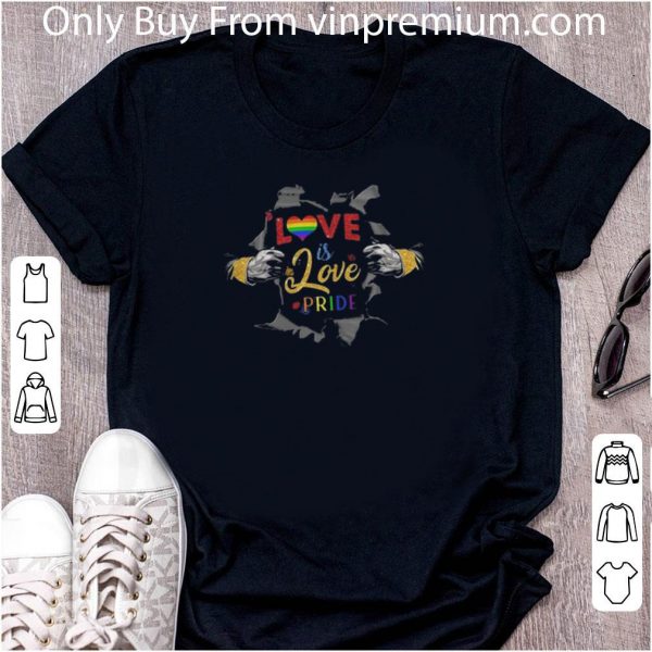 Awesome Inside Me Love Is Love Pride Open Hand Heart Lgbt shirt