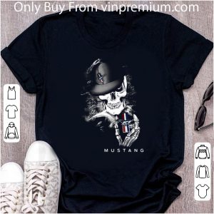Nice Skeleton Skull Mustang Logo shirt 1
