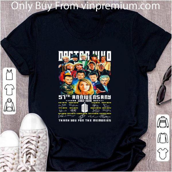 Premium Doctor 57th Anniversary 1963 2020 Thank You For The Memories Signatures shirt