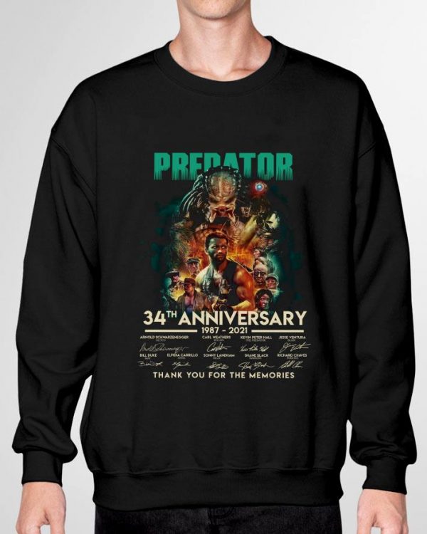 Official All character Predator 34th Anniversary 1987-2021 Signatures shirt