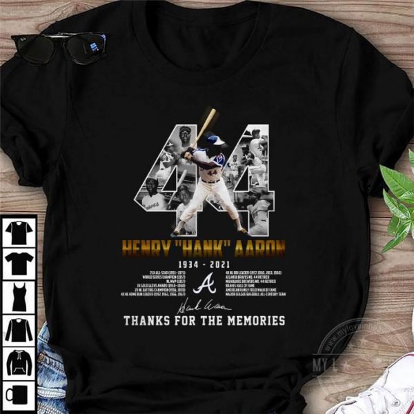 Premium 44 Henry Hank Aaron 1934-2021 Milwaukee Braves Signature shirt