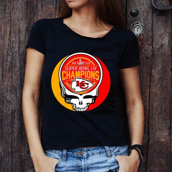 Premium Kansas City Chiefs Super Bowl LIV Champions Skull shirt